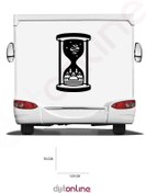 Resim Dijitonline Karavan Kum Saati Sticker - Dağ Ve Ağaç Sticker - 120x70 Cm Uyumlu 