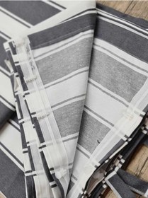 Resim Balkon Perdesi 1,sınıf Gabardin Kumaş Lüks Perde Gri - Beyaz Gri-beyaz 