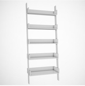 Resim Pasifichome Only Raflı Beyaz Merdiven Kitaplık / Duvara Monte Kitaplık 