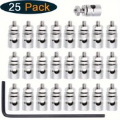 Resim Hobbypark 25 Paket Ayarlanabilir Pushrod Bağlayıcı Bağlantı Stoppers, D2.1Mm, RC Hava Planı Servo Kontrol Çubuğu Montajı için, Uzaktan Kumanda Aracı Parçaları için Metal Donanım Aksesuarları, 14+ Yaş 