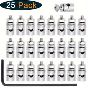 Resim Hobbypark 25 Paket Ayarlanabilir Pushrod Bağlayıcı Bağlantı Stoppers, D2.1Mm, RC Hava Planı Servo Kontrol Çubuğu Montajı için, Uzaktan Kumanda Aracı Parçaları için Metal Donanım Aksesuarları, 14+ Yaş 