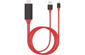 Resim Teknoşık Iphone HDMI Kablosu Telefon Görselini Tv Ye Aktarır 