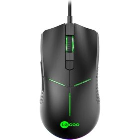 Resim Lecoo MS109 Kablolu RGB LED Aydınlatmalı 6400 DPI 8 Makro Tuşlu 132g Gaming Mouse Siyah 