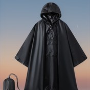 Resim 3'ü 1 arada çok fonksiyonlu kapüşonlu yağmur ponçosu, düğmeli yaka, taşınabilir yağmurluk ve hafif yağmurluk, cepli, yetişkinler için uygun dış mekan etkinlikleri. 