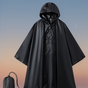 Resim 3'ü 1 arada çok fonksiyonlu kapüşonlu yağmur ponçosu, düğmeli yaka, taşınabilir yağmurluk ve hafif yağmurluk, cepli, yetişkinler için uygun dış mekan etkinlikleri. 