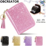 Resim Yeni Simli Kadın Fermuarlı Cüzdan 