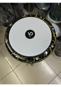 Resim Vatan Alüminyum Döküm Sarı-siyah Çatlak Desenli Darbuka/çömlek Kod7614 