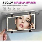 Resim Araba Güneşlik Makyaj Aynası Şarj Edilebilir Led Araba Makyaj Aynası 3 Işık Whıte 1 Piece Set 
