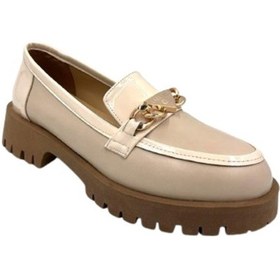 Resim Beyaz London Termo Kaymaz Taban Zincir Toka Detaylı Günlük Kadın Loafer Ayakkabı Ten Ten 