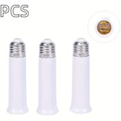 Resim 3 adet Uzatıcı Lamba Tutucu Taban Ampul Uzatma Soket Adaptörü LED Işık Adaptörü Dönüştürücü 120mm/4.72in, Kablolu Oda Elektrikli, 85V-265V Çalışma Gerilimi, Pil Gerektirmez, Endüstriyel ve Bilimsel Kullanım için 