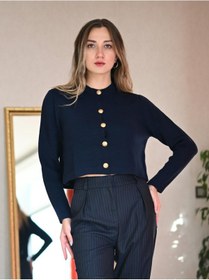 Resim Gold Düğmeli Lacivert Hırka Lacivert 