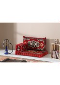 Resim Şark Köşesi Takımı , 95 cm Yer Minderi Takımı (Sünger Dahil) Apaçi Modeli (3 Parça) 