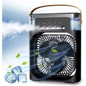 Resim Mercitech Taşınabilir Işıklı 5 Spreyli Vantilatör Buzlu Buharlı Vantilatör Mini Fan Nemlendirici Buharlı 