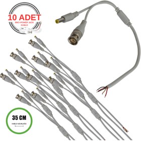 Resim Genel Markalar 10 Adet Hazır Bnc + Dc Power Jak Konnektör Cctv Ahd Tvı Y Kablo 