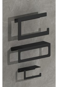 Resim Dione Store Modern Metal 3'lü Set Raflı Banyo Havlu Askılığı-rolu Havlu Askılığı -tuvalet Kağıtlığı 