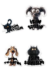 Resim Okul Etiketi Kalem Defter Etiketi İsme Özel Etiket Set15 