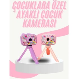 Resim Çocuk Için Eğitici Video Kamera Ayaklı Mini Fotoğraf Makinesi 