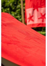 Resim Menderes Home Cotton Collection Bukle Plaj Havlusu Yıldız Kırmızı 