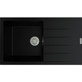 Resim Polex Cristalüx Granit Evye P-SX1 Siyah Tezgah Altı Ve Tezgah Üstü Mutfak Evyesi 86x49.5 CM 