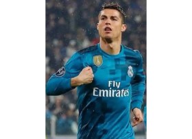 Resim Cristiano Ronaldo 2017 2018 Okyanus Turkuaz Uzun Kol Şampiyonlar Ligi Deplasman Forması 