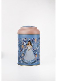 Resim Fairytale Cinderella Desenli Yuvarlak Metal Saklama Kabı, 10,5 X 15 Cm, 1,1 Lt Desenli 