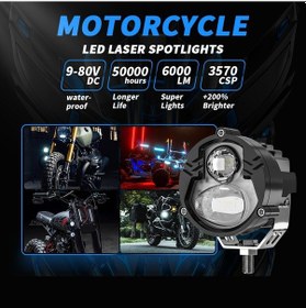 Resim Motosiklet Led Sis Farı 2 Adet Metal Kasa Yüksek Güçlü Spot Led 