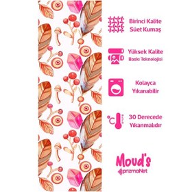 Resim Elmas Bohem Desenli Baskılı Süet Runner Masa Örtüsü 