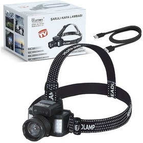 Resim Sensörlü Cree Tg Led Şarjlı Kafa Lambası Wt-625 Altın - Siyah 