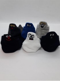 Resim Has Çocuk Neşeli Nakışlı Işlemeli Emojili Dikişsiz Kısa Patik Çorap 6 Çift 