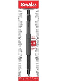 Resim Scrikss Graph-x 2b 0.5 Mat Siyah Gizli Uç Mekanik Kurşun Kalem 