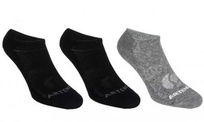 Resim Artengo RS160 Kısa Konçlu Spor Çorap Siyah-Gri 3 Çift 