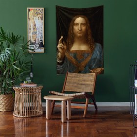 Resim Salvator Mundi Tablosu / Leonardo da Vinci Duvar Örtüsü - 100 cm x 135 cm 