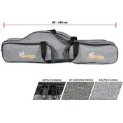 Resim Wolfish 6 Gözlü 90 Cm Olta Çantası Gri 4 Cepli 
