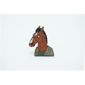 Resim gokmentoy Bojack Ahşap El Boyaması Broş 