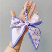 Resim Silver1 Gıoıo Yeni Ipek Eşarp Anahtarlık Kişiselleştirilmiş Inci Papyon Çanta Çekicilik Dokuma Anahtarlık (Yurt Dışından) 