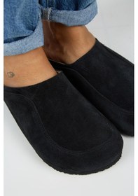 Resim Wind Kadın Hakiki Deri Düz Sabo Terlik-10497 Siyah 