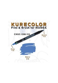 Resim Zig Kurecolor Fine & Brush For Manga Çizim Kalemi 318 Navy 