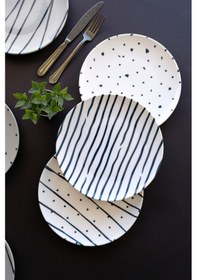 Resim Tabak Evi Porselen Dash Pasta Tabağı 20cm 6 Kişilik 6 Parça Tvl6ptprs1108 Çok Renkli 