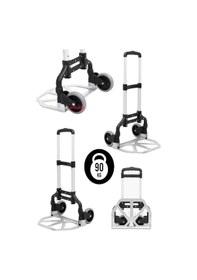 Resim Pro Seri 90 Kg Kapasiteli Teleskopik, Katlanır El Arabası Koli Yük Paket Taşıma El Arabası Katlanır 