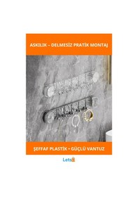 Resim Şeffaf Güçlü Vantuzlu Askılık Çoklu Kanca Çok Renkli 