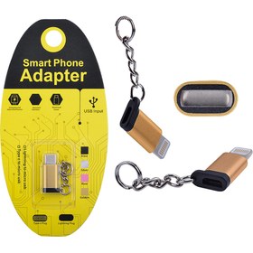Resim Ally Mobile Ligtining Dönüştürücü Micro Usb Adaptor Converter Çevirici Başlık Anahtarlık Gold 