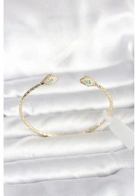 Resim Mey İthalat Pirinç Gold Renk Yılan Model Bileklik Çok Renkli 