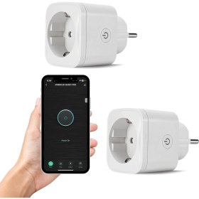 Resim LED Wi-Fi Akıllı Priz Uzaktan Telefonla Kontrol Edilebilir 16 | Tuya, Google Asistant, Amazon Alexa Uyumlu (2) 