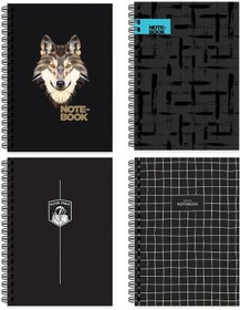 Resim Keskin A6 Çizgili Siyah Model Defter - 4'lü Set Çok Renkli 