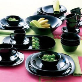 Resim Luminarc Carine Siyah 18 Parça Yemek Takımı 6 Adet 21 Cm Yemek 6 Adet 27 Cm Servis 6 Adet 12 Cm Çorba Kasesi 
