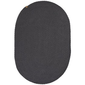 Resim Cool Halı Glenn 606 Antrasit Antre Hol Halısı Hasır Dokulu Oval Banyo Paspası Dekoratif Mutfak Halısı 