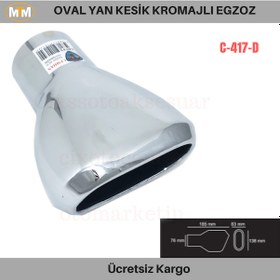 Resim Carmind Oval Yan Kesik Kromajlı Egzoz Ucu C-417d 