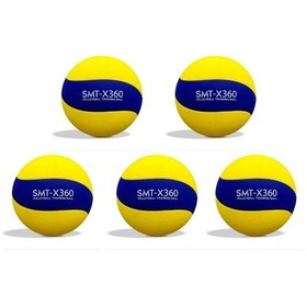 Resim Smt-x360 Voleybol Topu 5 Li Set Takım Antrenman Topu Sarı-lacivert 
