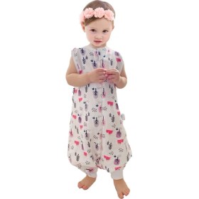Resim Enhitbaby Müslin Çocuk Bebek Uyku Tulumu 0,5 tog Pembe - Beyaz Renk ile Yaz Kullanımına Uygun 