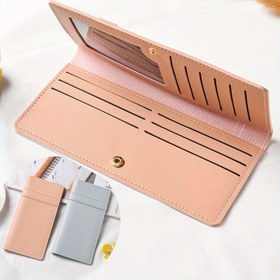 Resim Slim Honey Kadın Uzun Cüzdan 12 Yuva, Snap Kapatma, Büyük Kapasiteli Banknot ve Madeni Para Cüzdanı, Seyahat Belge Tutucu, Şeker Renkli Organizatör Polyester Astarlı - Guangzhou Üretimi 